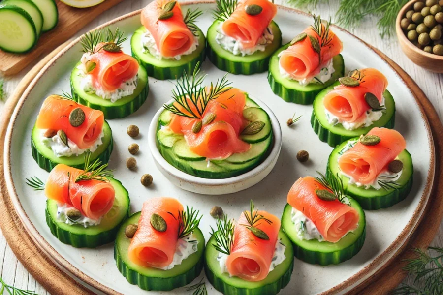 Salmon and Cucumber Bites Recipe: A Light and Refreshing Appetizer